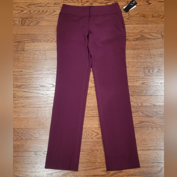 BCX Magic Waist Bordeaux Pants slight Stretch Straight Leg Sz 3 NWT - Picture 2 of 12